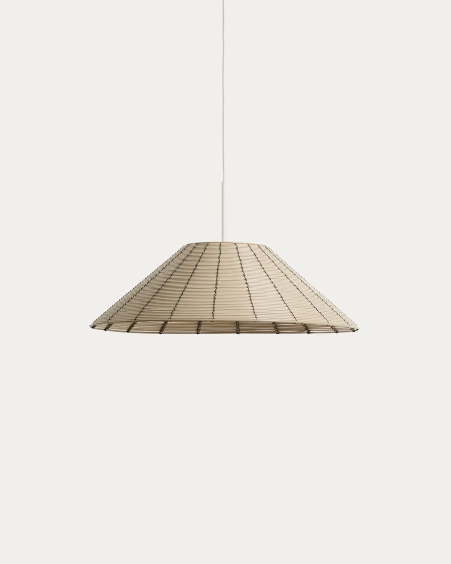 Saranella lampshade for outdoor ceiling lamp in light grey synthetic rattan Ø 50cm
