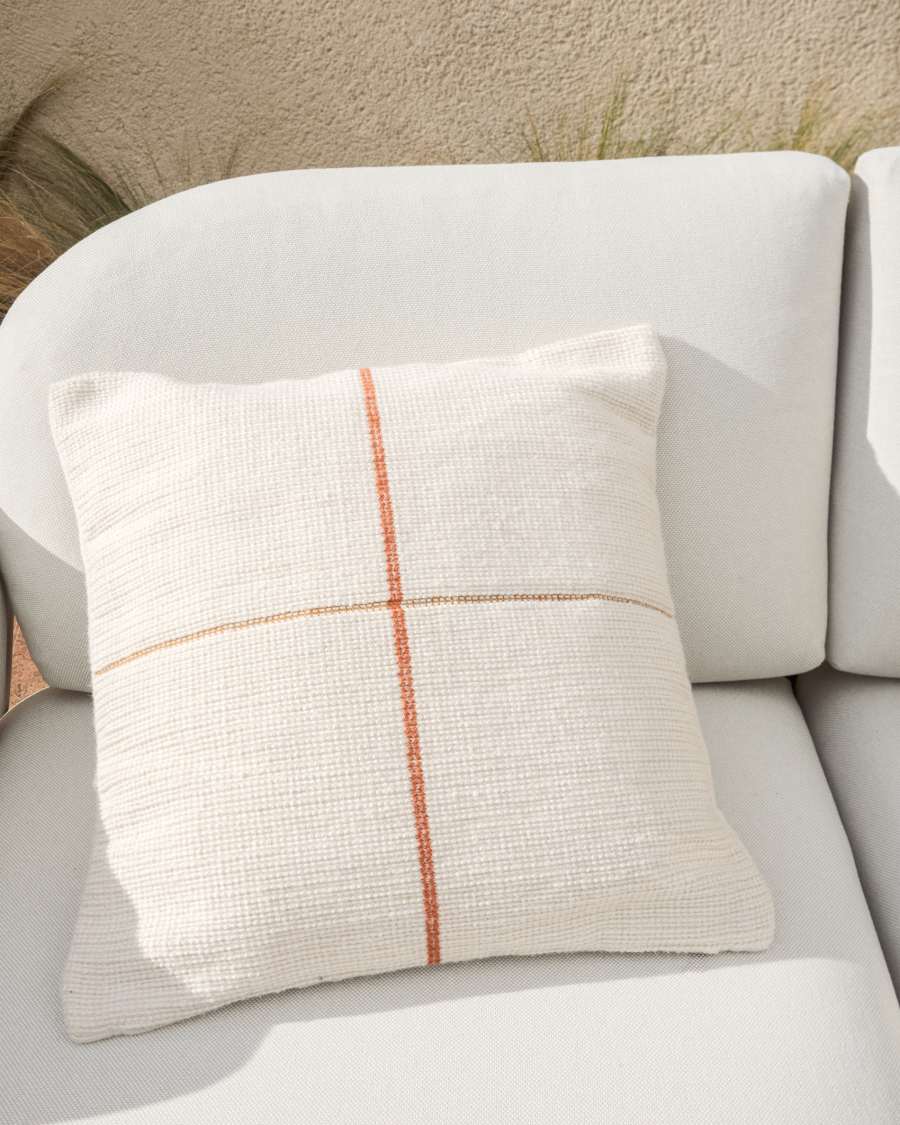 Atima orange 100% PET jacquard cushion cover 45 x 45cm