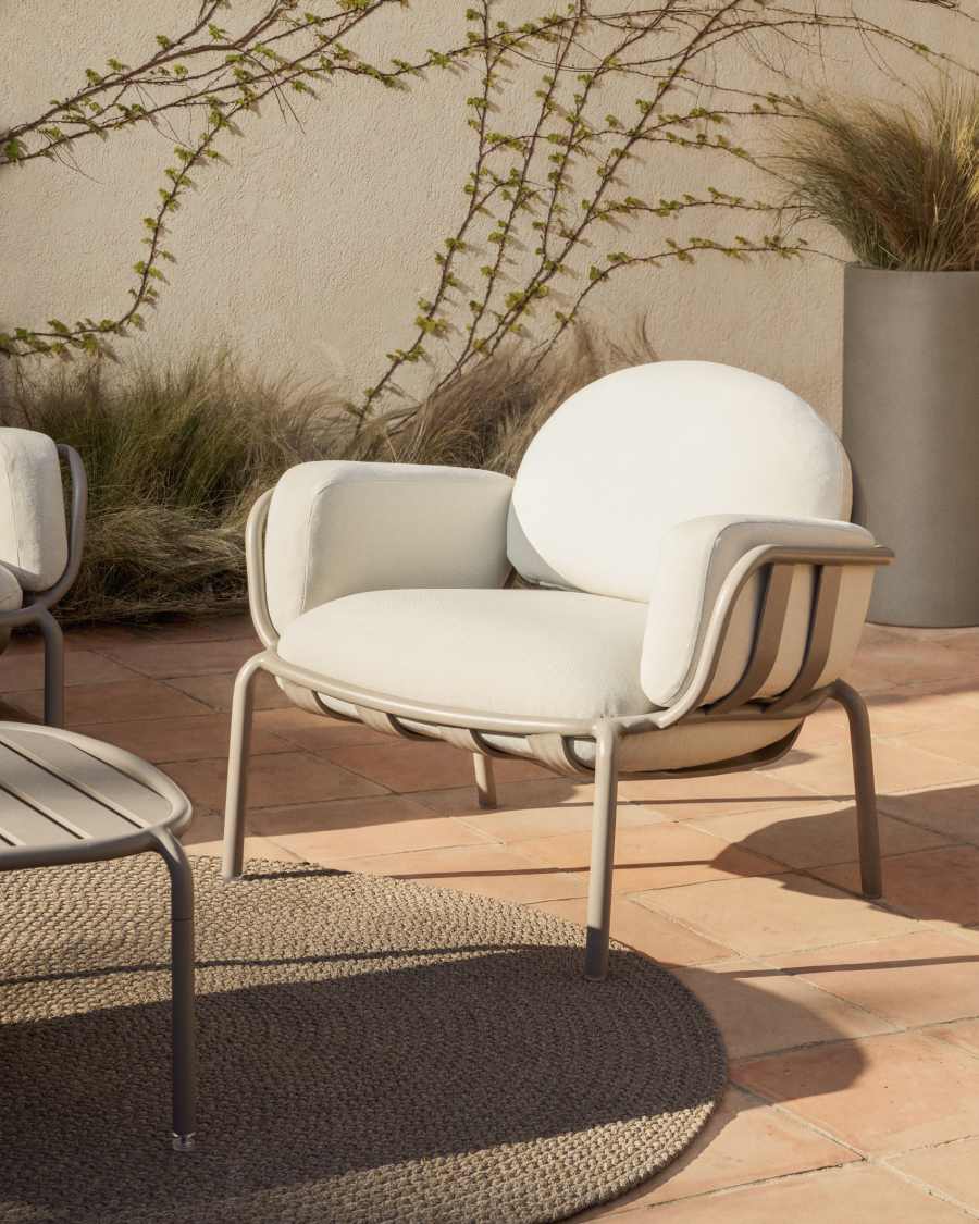 Despas ecru synthetic fibre rug Ø200cm
