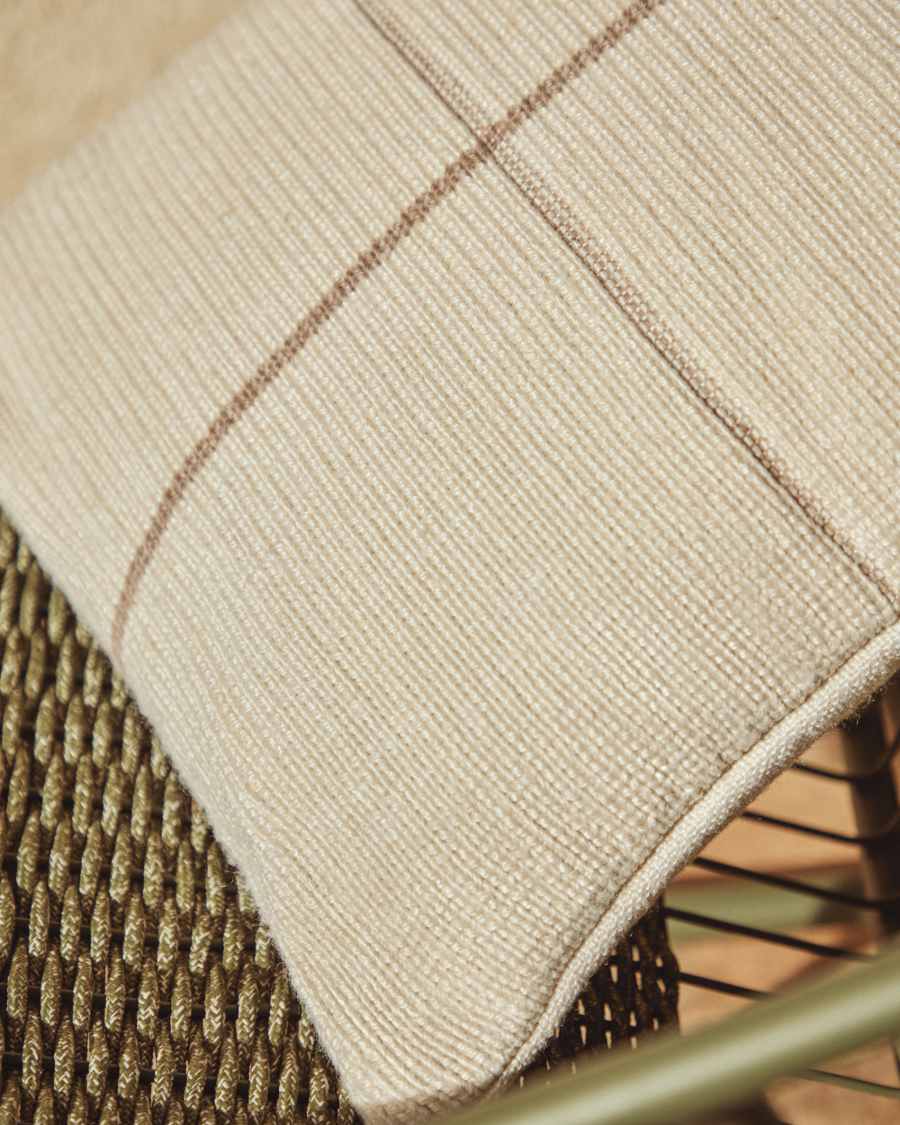 Atima beige 100% PET jacquard cushion cover 45 x 45cm