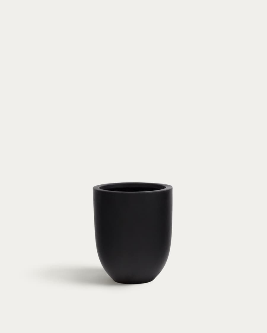 Aiguablava plant pot in black cement, Ø 39 cm