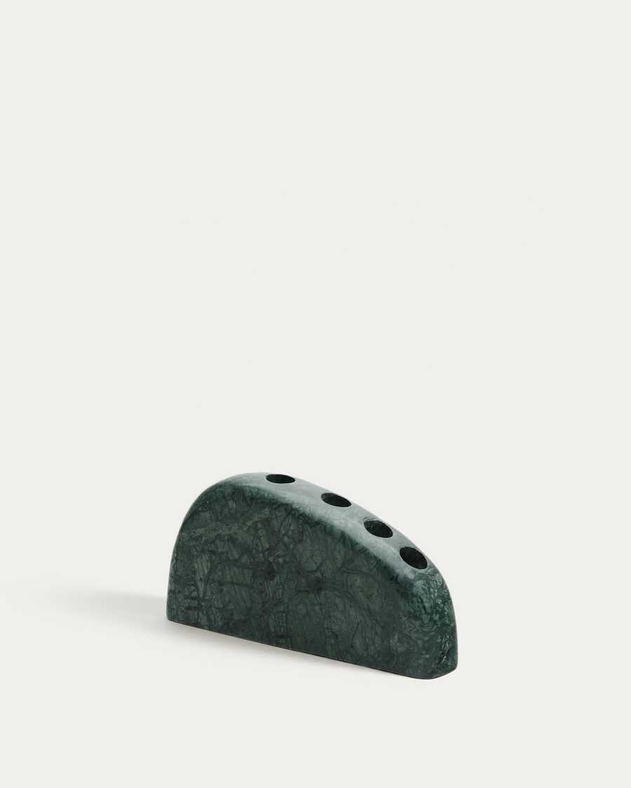 Signe large, green marble candlestick, 10 cm