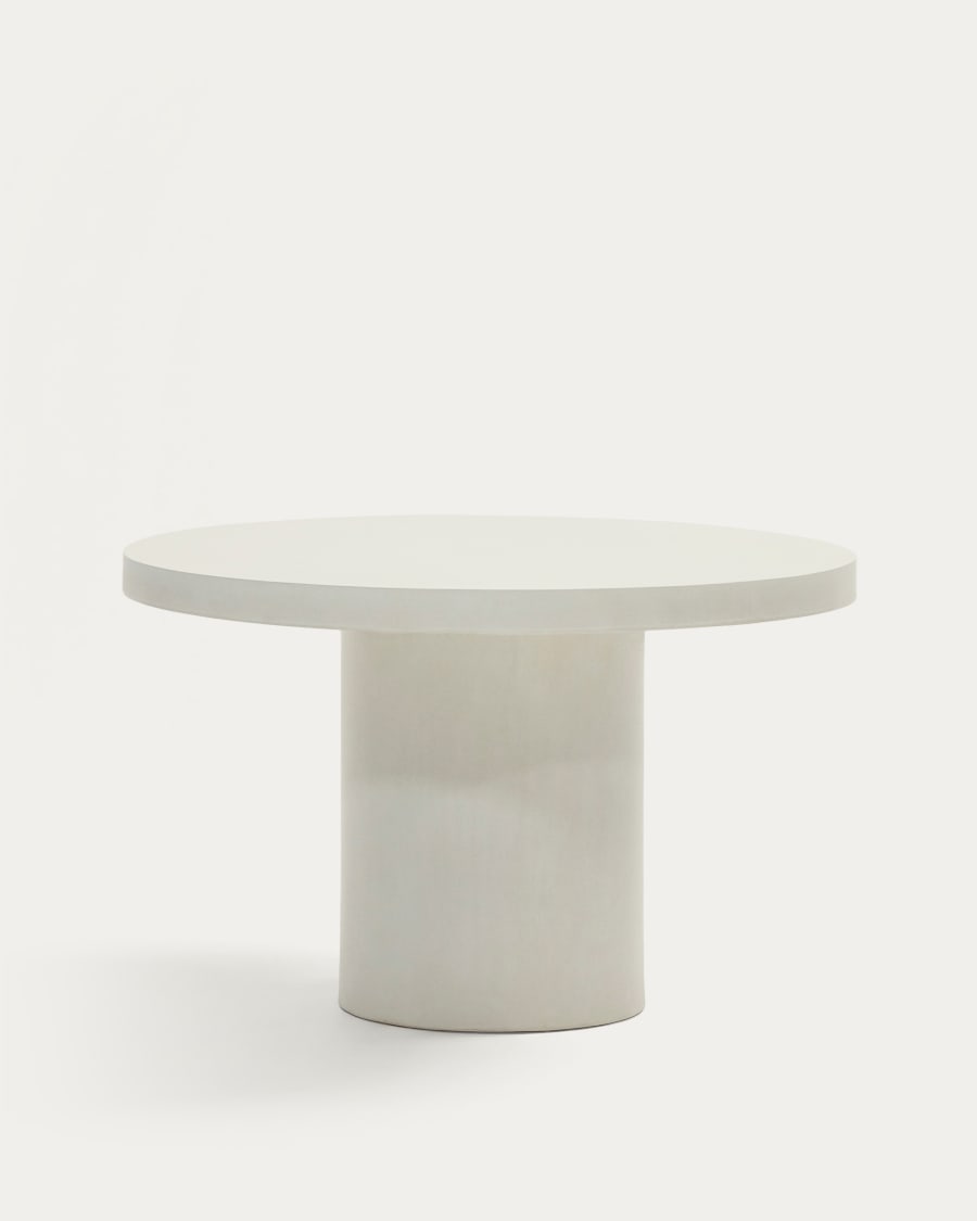 Aiguablava round table in white cement, Ø 120 cm
