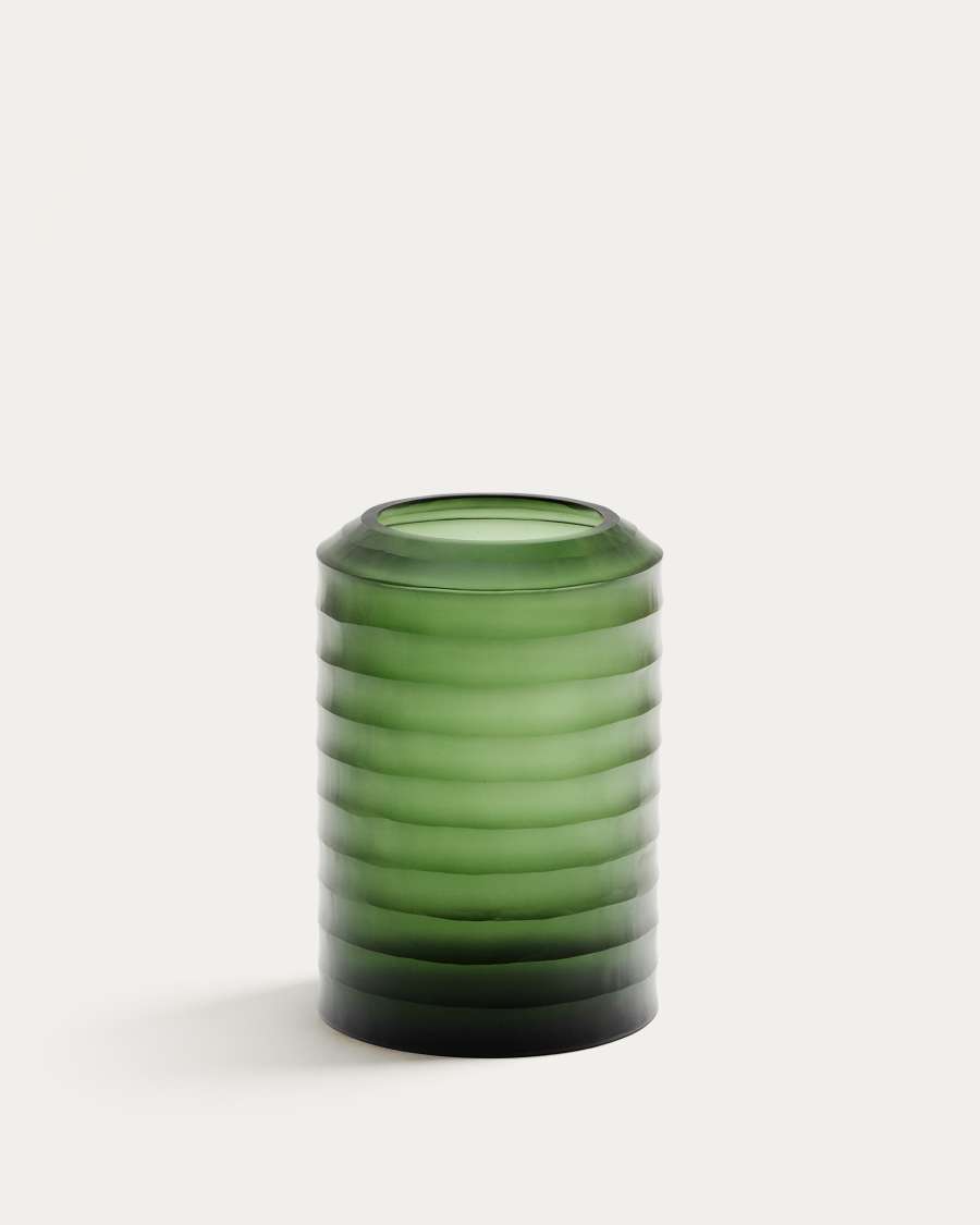 Bunce green, recycled-glass vase, 25 cm