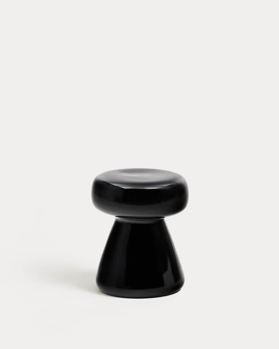 Manya black ceramic side table, Ø 38 cm