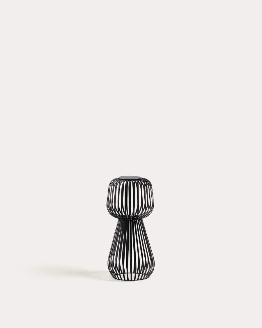 Reiba black metal solar table lamp