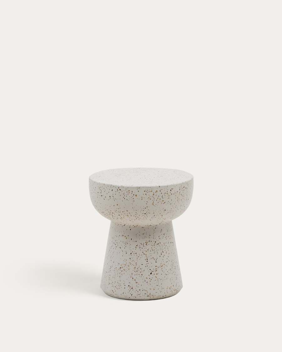 Pada white terrazzo side table, Ø 40 cm