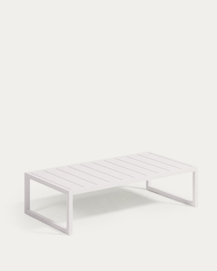 Comova 100% outdoor coffee table made from white aluminium, 60 x 114 cm