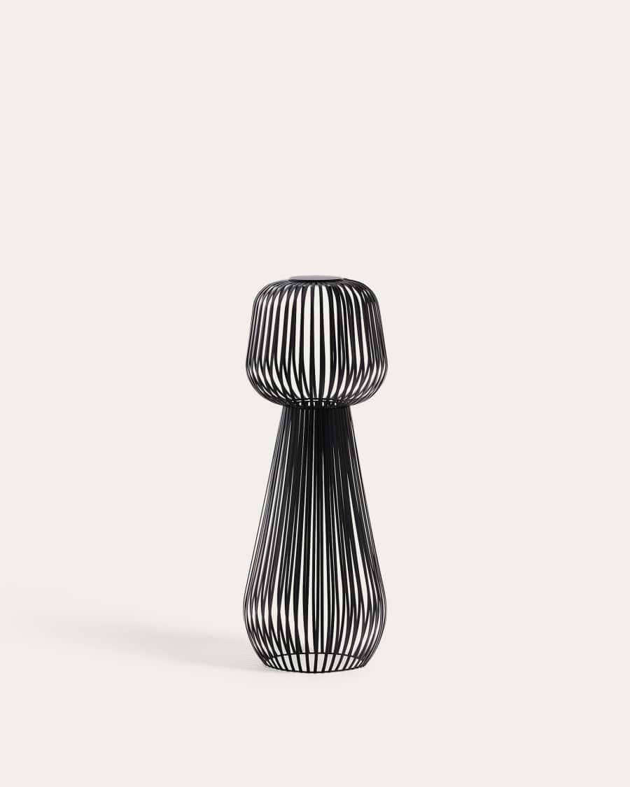 Reiba black metal solar floor lamp