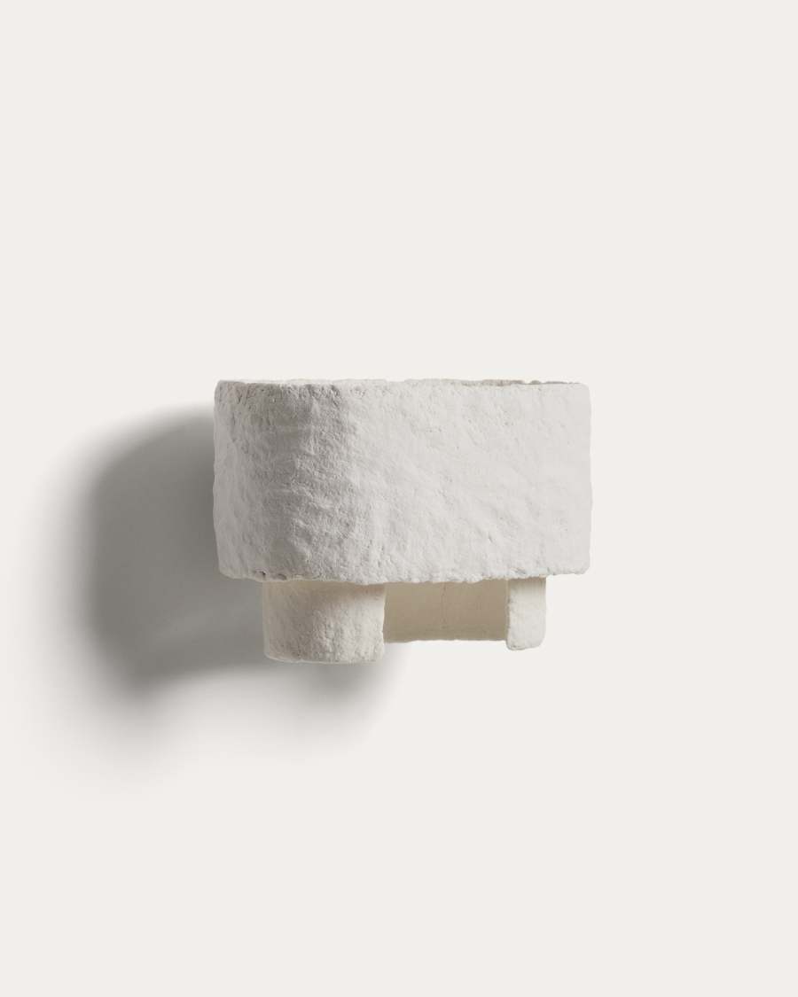 Bedala white papier-mâché wall light