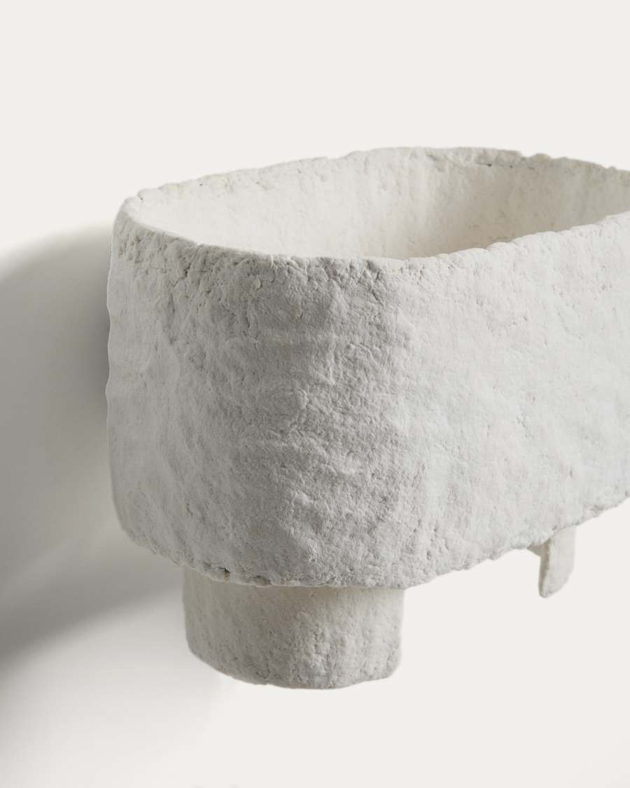 Bedala white papier-mâché wall light
