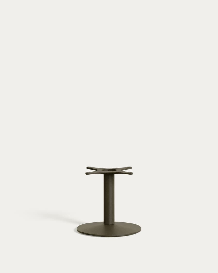 Esilda outdoor round table with green cement top Ø70cm and green steel base Ø42x45cm