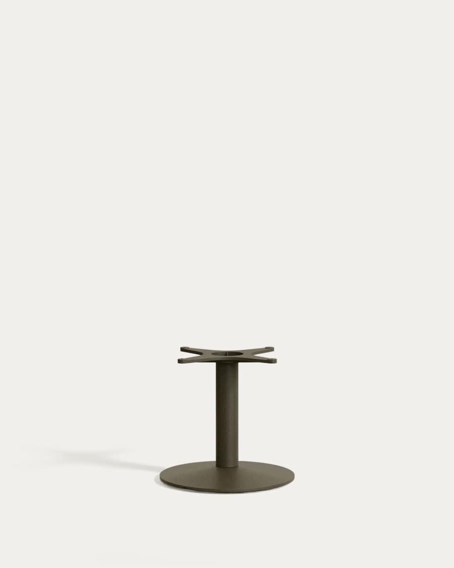 Esilda outdoor table with green cement top 70x70cm and green steel base Ø42x45cm