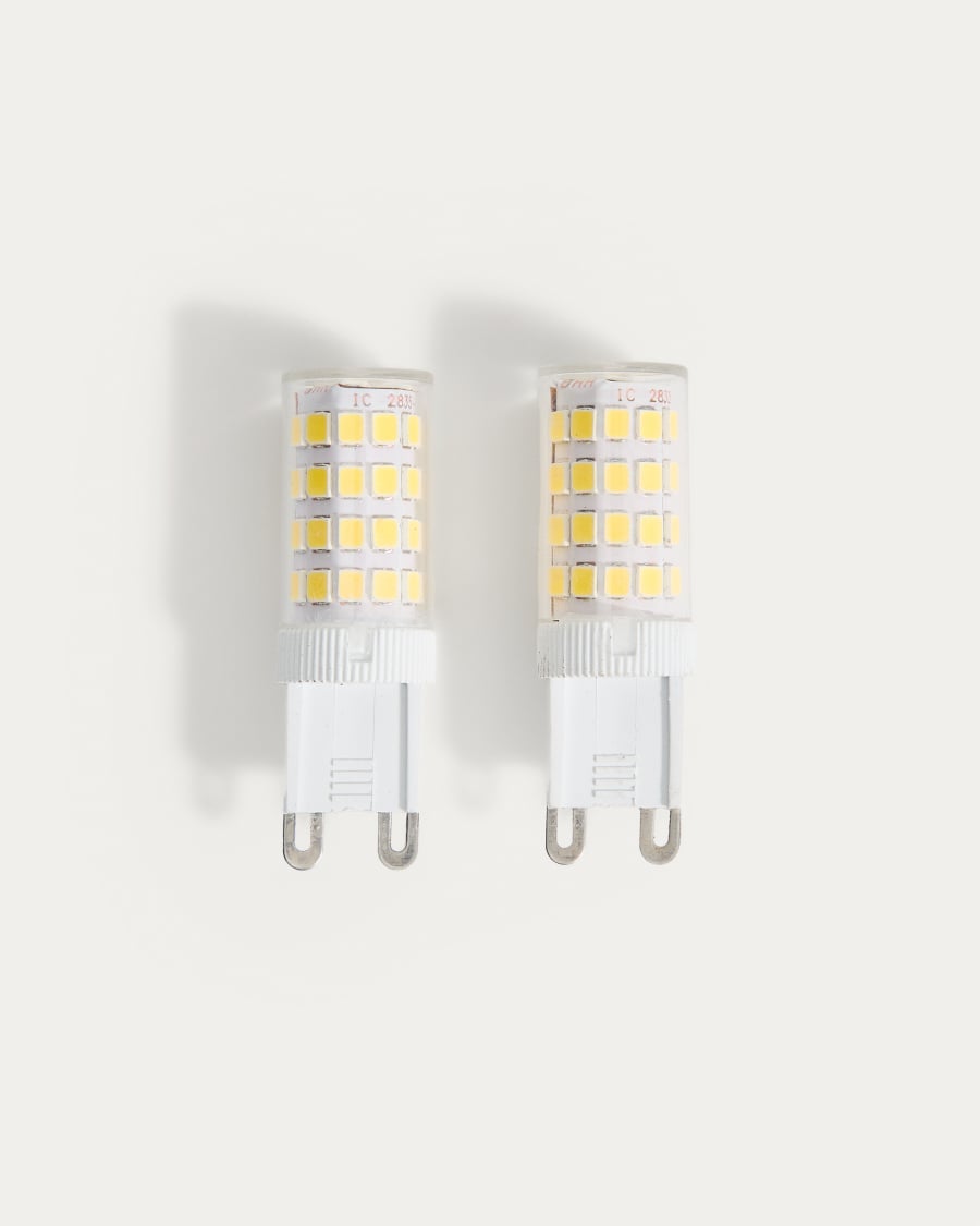 Set of 2 LED Bulb G9 bulbs 4W and 60 mm warm light