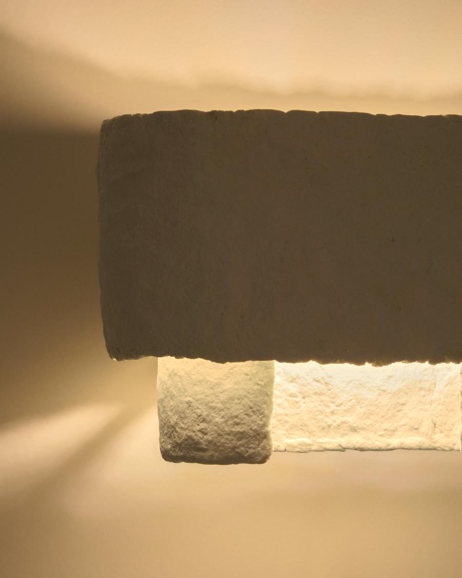 Bedala white papier-mâché wall light
