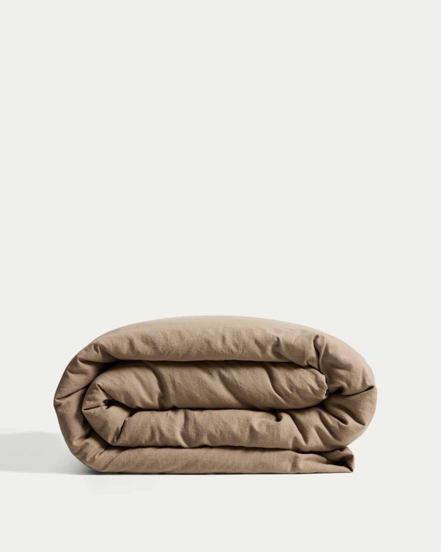 Simmel brown linen blend duvet cover for 180 cm bed