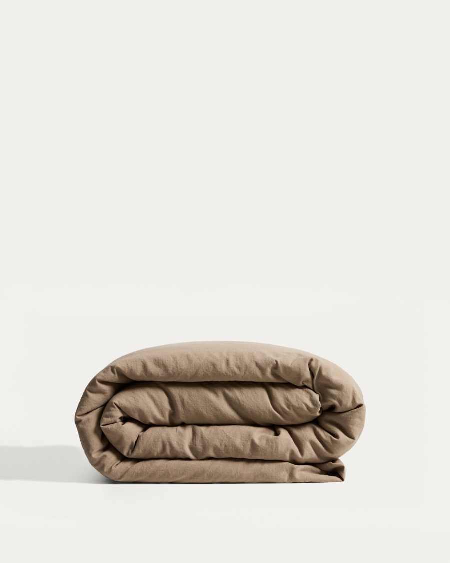 Simmel brown linen blend duvet cover for 90 cm bed