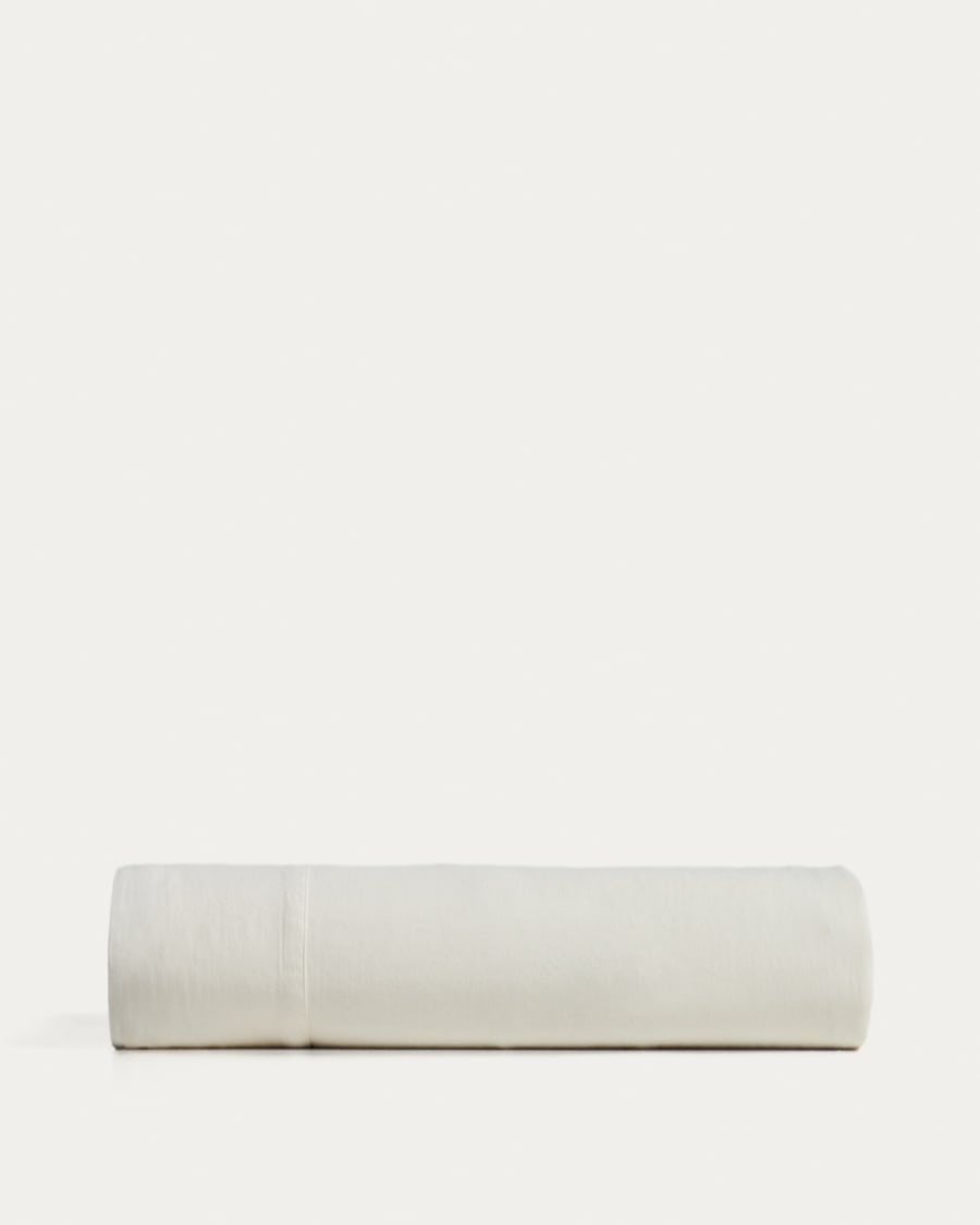 Sirale 100% cotton sateen top sheet with washed white finish for 150/160cm bed