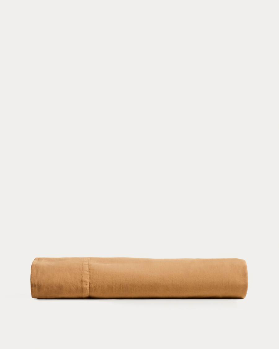 Sirale 100% cotton sateen top sheet with washed finish in copper for 90 cm bed
