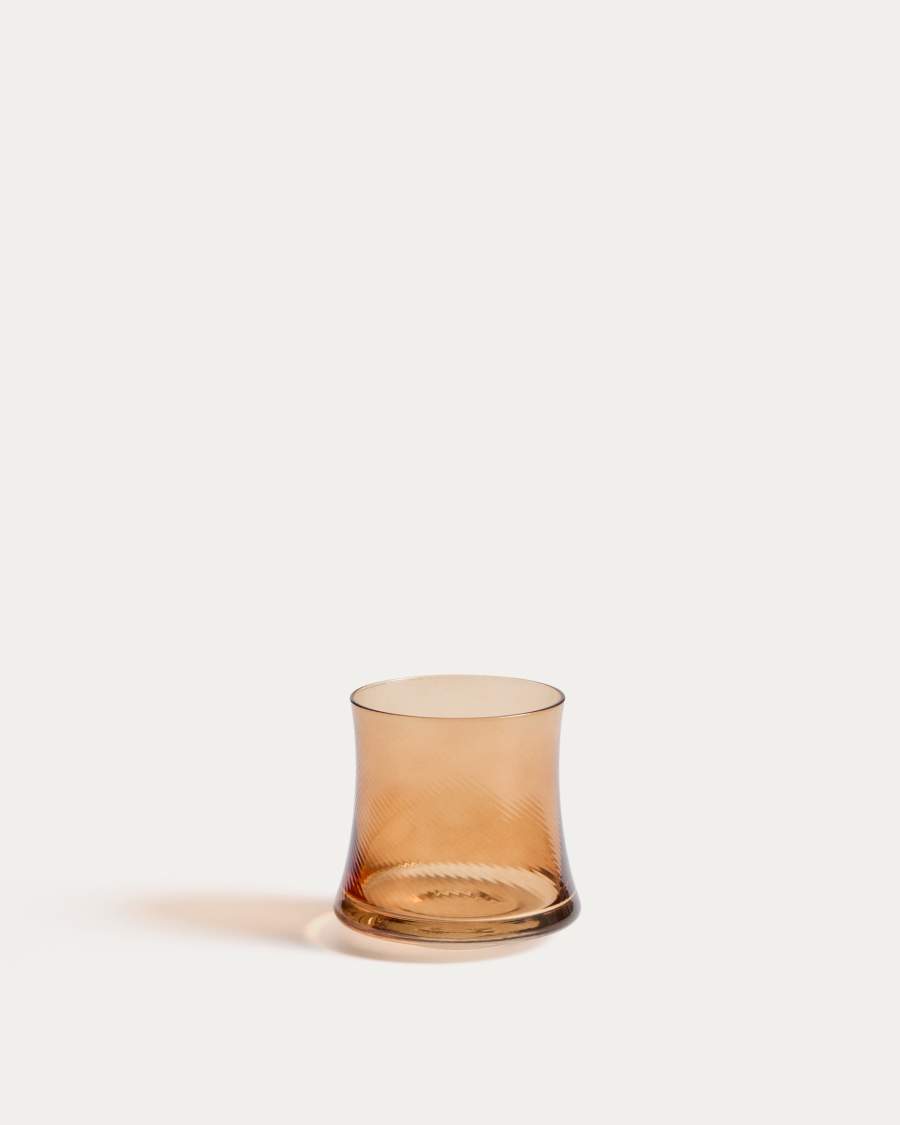 Auri embossed amber wine glass with relief 34 cl