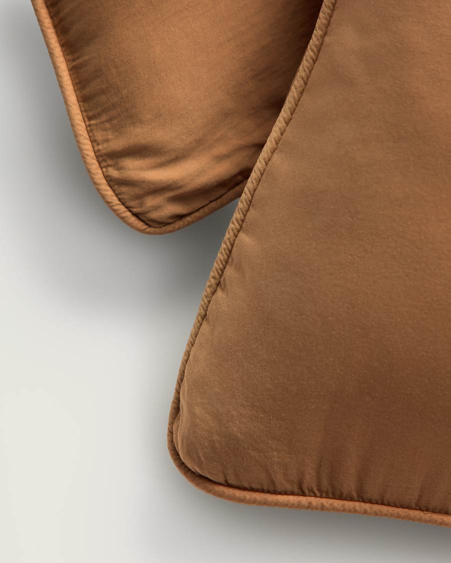 Sirale 100% cotton sateen pillowcase with washed finish in copper 45 x 110 cm