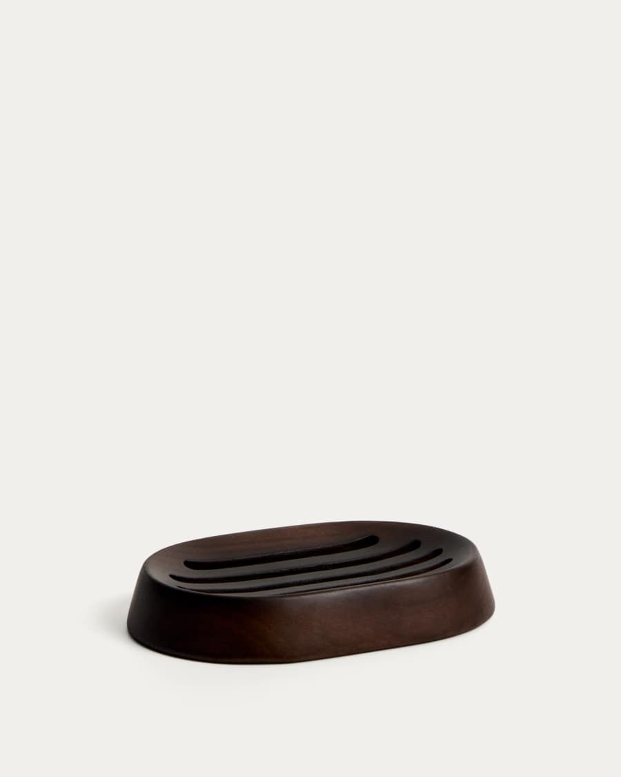 Eide soap dish made of FSC 100% dark hevea wood