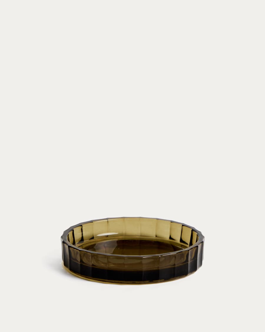 Anetan green glass soap dish
