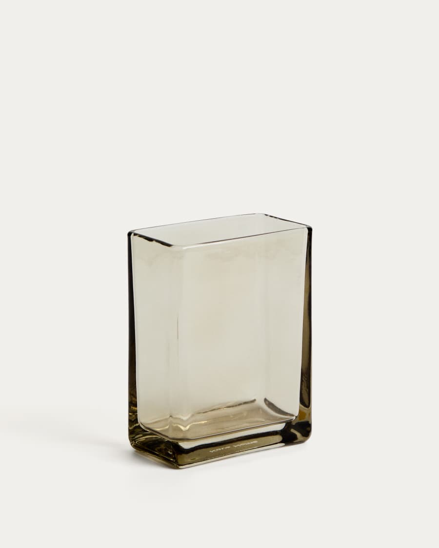Meris light brown translucent glass toothbrush holder