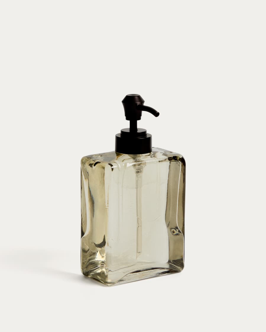 Light brown translucent glass Meris soap dispenser