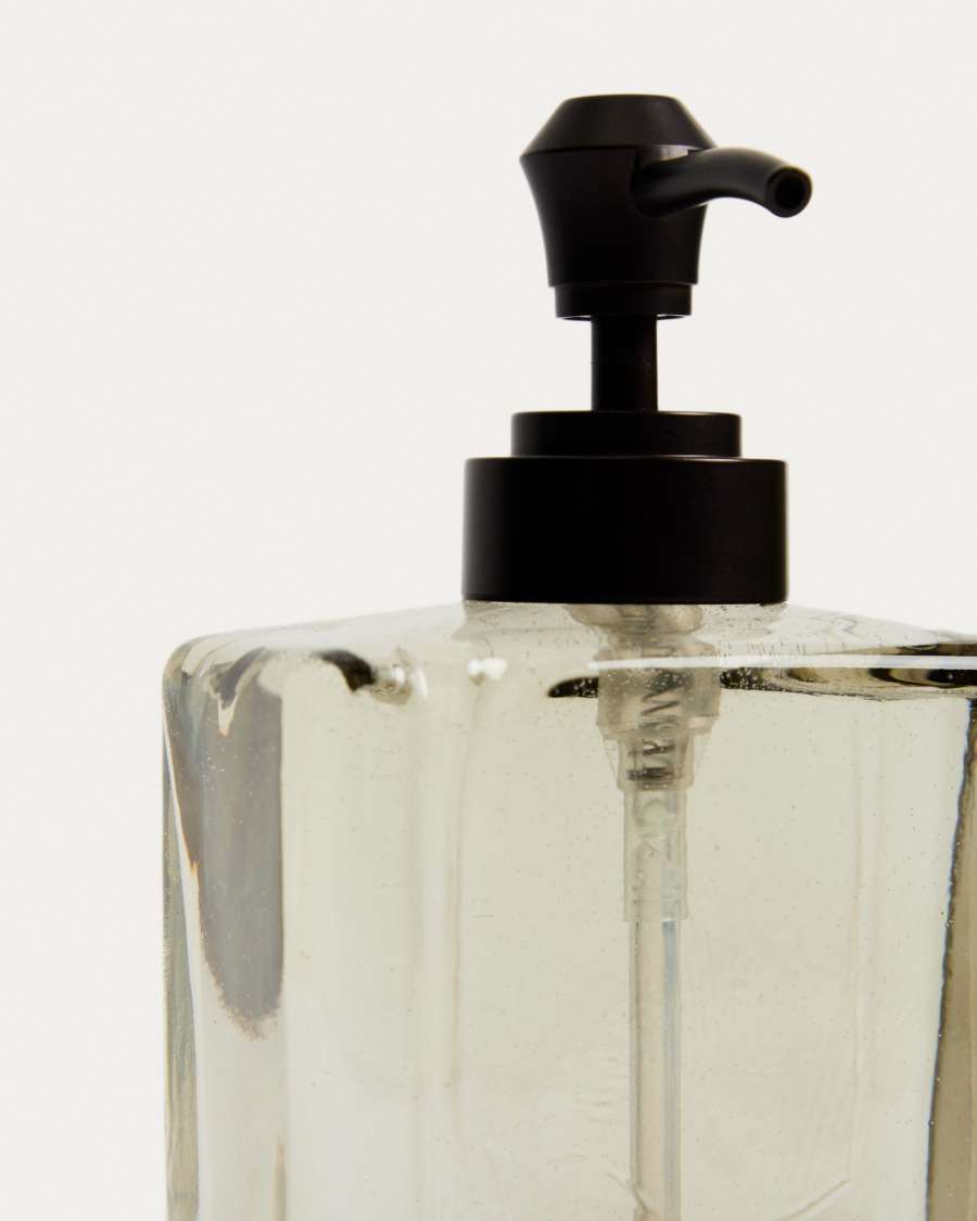 Light brown translucent glass Meris soap dispenser