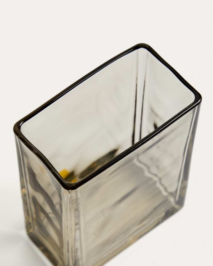 Meris light brown translucent glass toothbrush holder