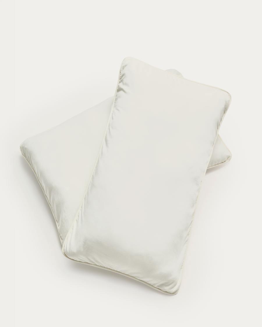 Sirale set of 2 100% cotton sateen pillowcases with washed white finish 50 x 70cm
