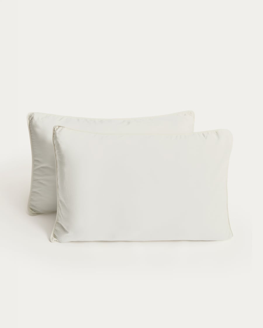 Sirale set of 2 100% cotton sateen pillowcases with washed white finish 50 x 70cm