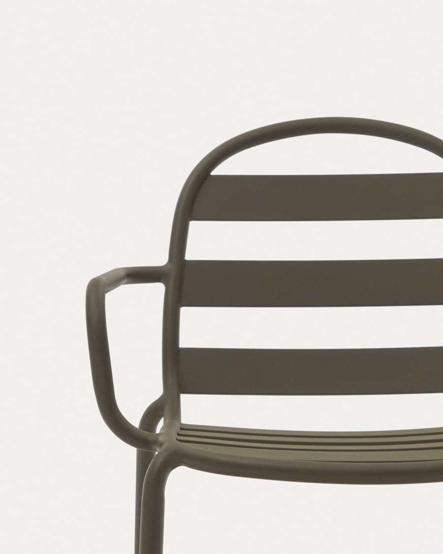 Joncols set with table and 4 chairs in green aluminium 180 x 90cm