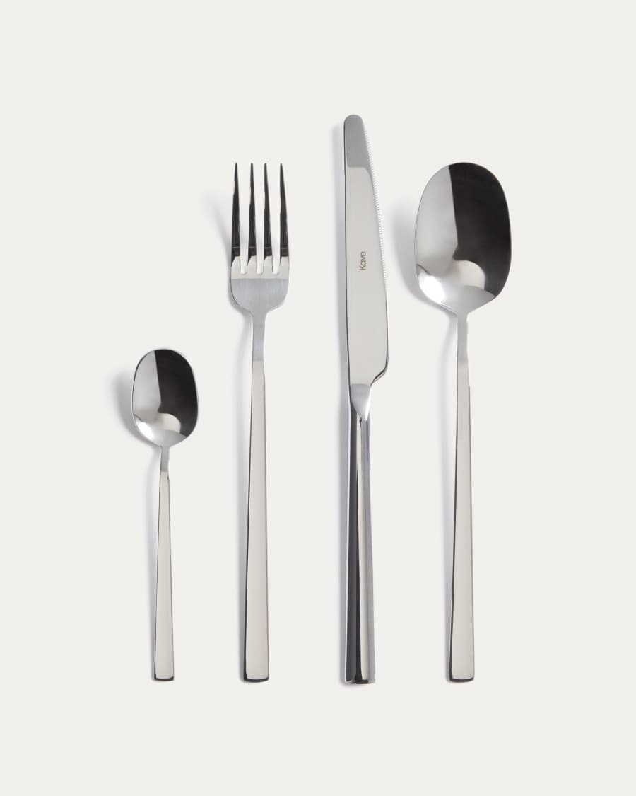 Dilora 16-piece stainless steel cutlery set with a glossy finish