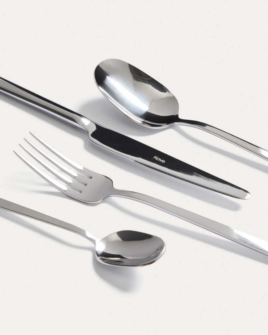Dilora 16-piece stainless steel cutlery set with a glossy finish