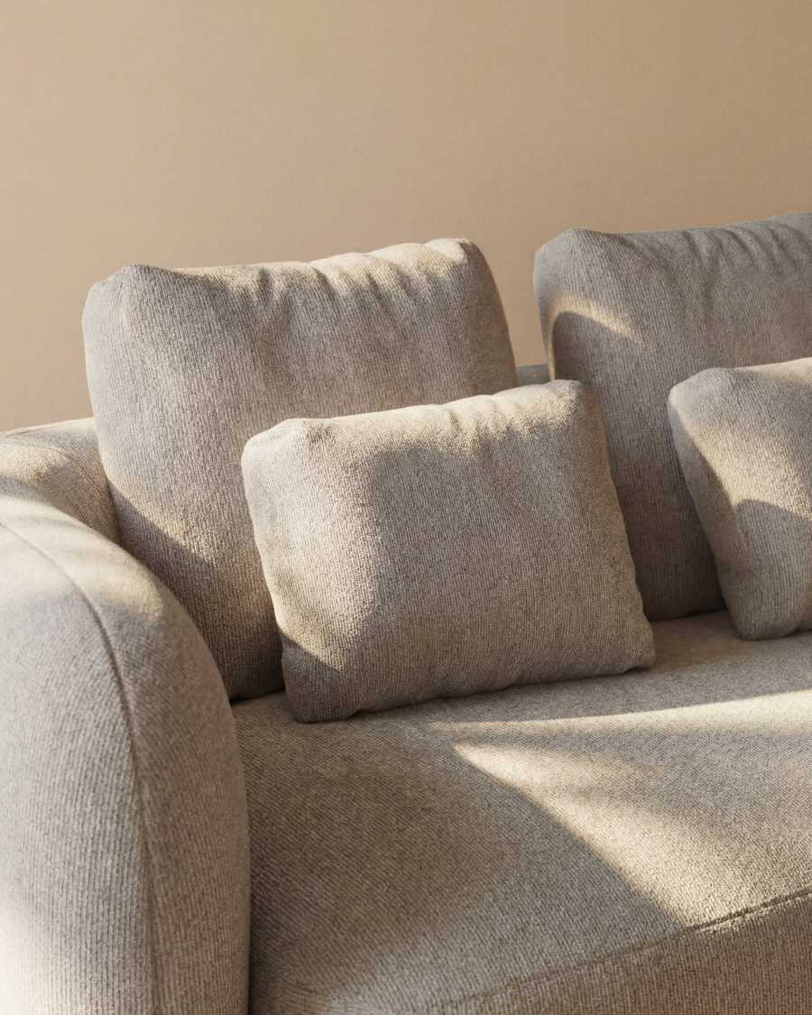 Martina stone-coloured chenille cushion 47 x 36 cm