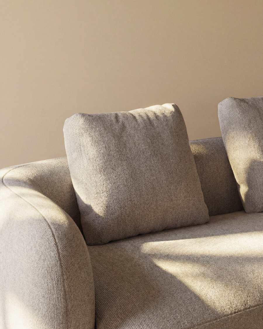 Martina fire-retardant stone-coloured chenille cushion 52 x 52 cm