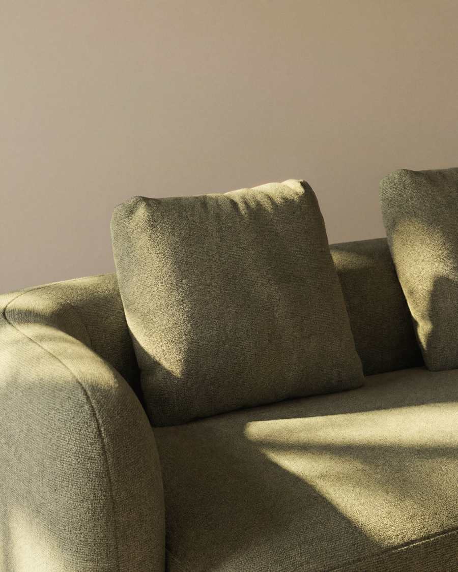 Martina fire-retardant green chenille cushion 52 x 52 cm