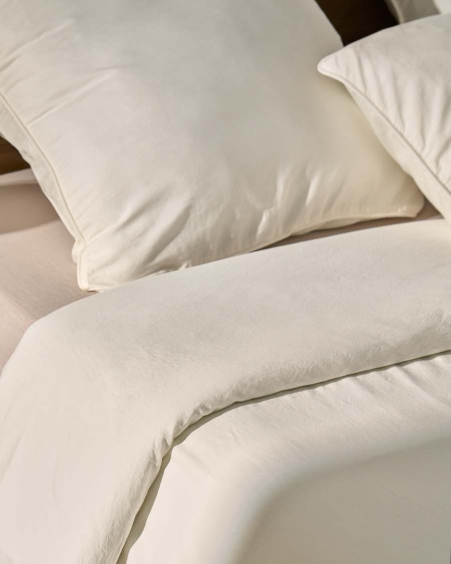 Sirale 100% cotton sateen duvet cover with washed white finish for 90cm bed
