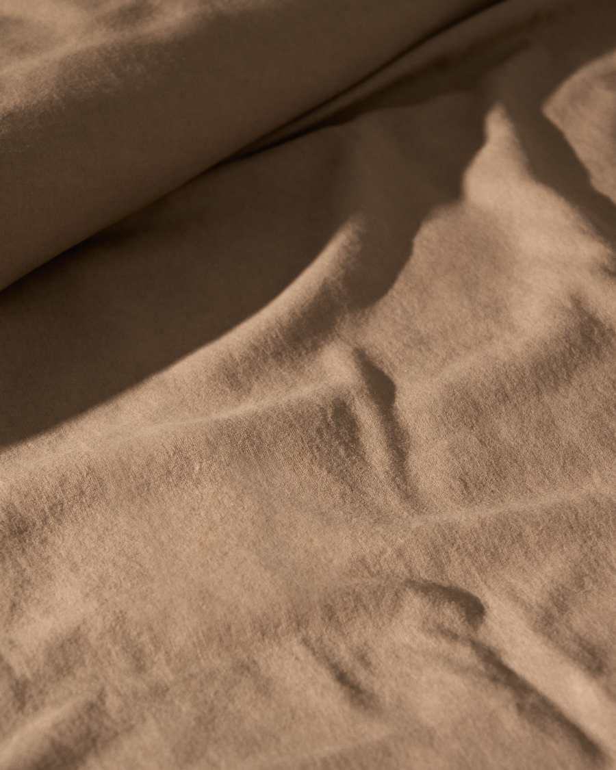Simmel brown linen blend duvet cover for 90 cm bed