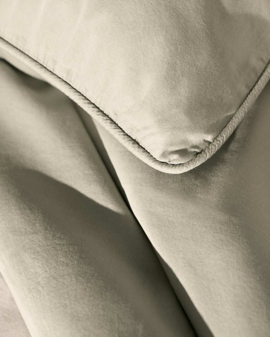 Sirale 100% cotton sateen pillowcase with washed green finish 45 x 110cm