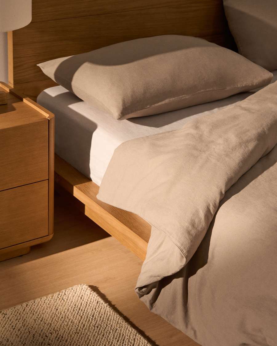 Simmel set of 2 brown linen blend pillowcases 50 x 70 cm