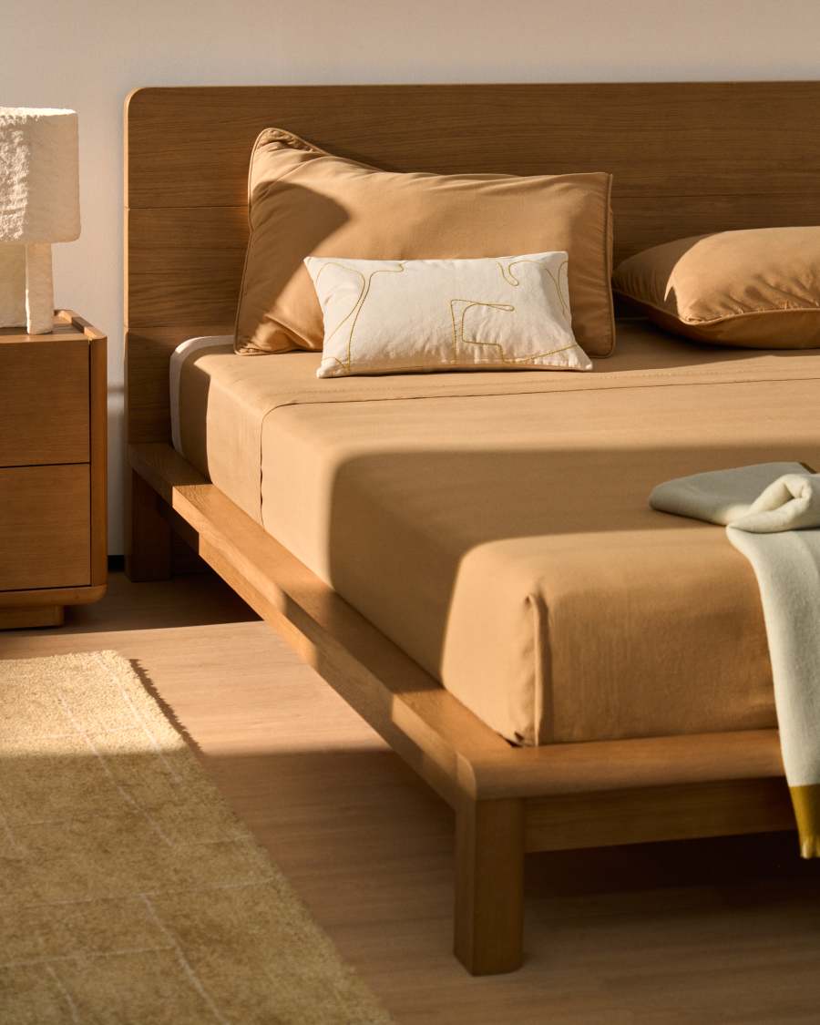 Sirale 100% cotton sateen top sheet with washed finish in copper for 180 cm bed