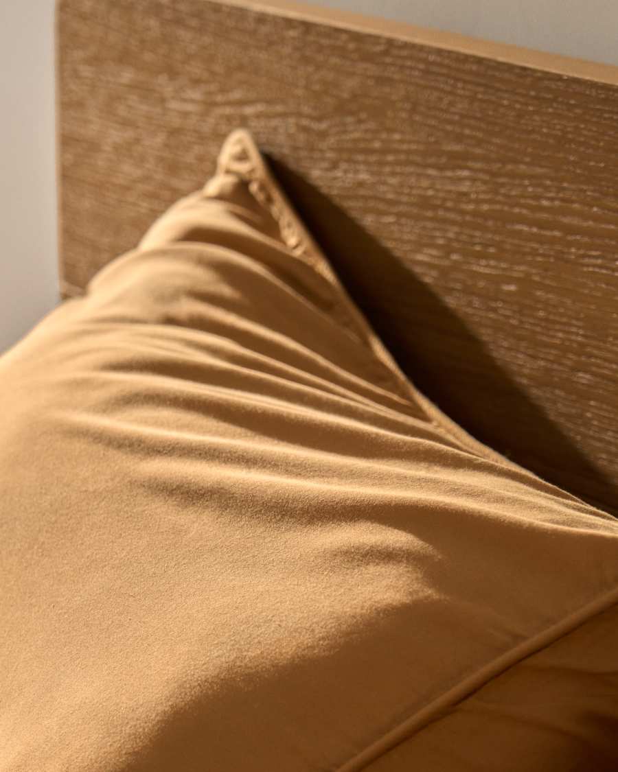 Sirale set of 2 100% cotton sateen pillowcases with washed finish in copper 65 x 65 cm
