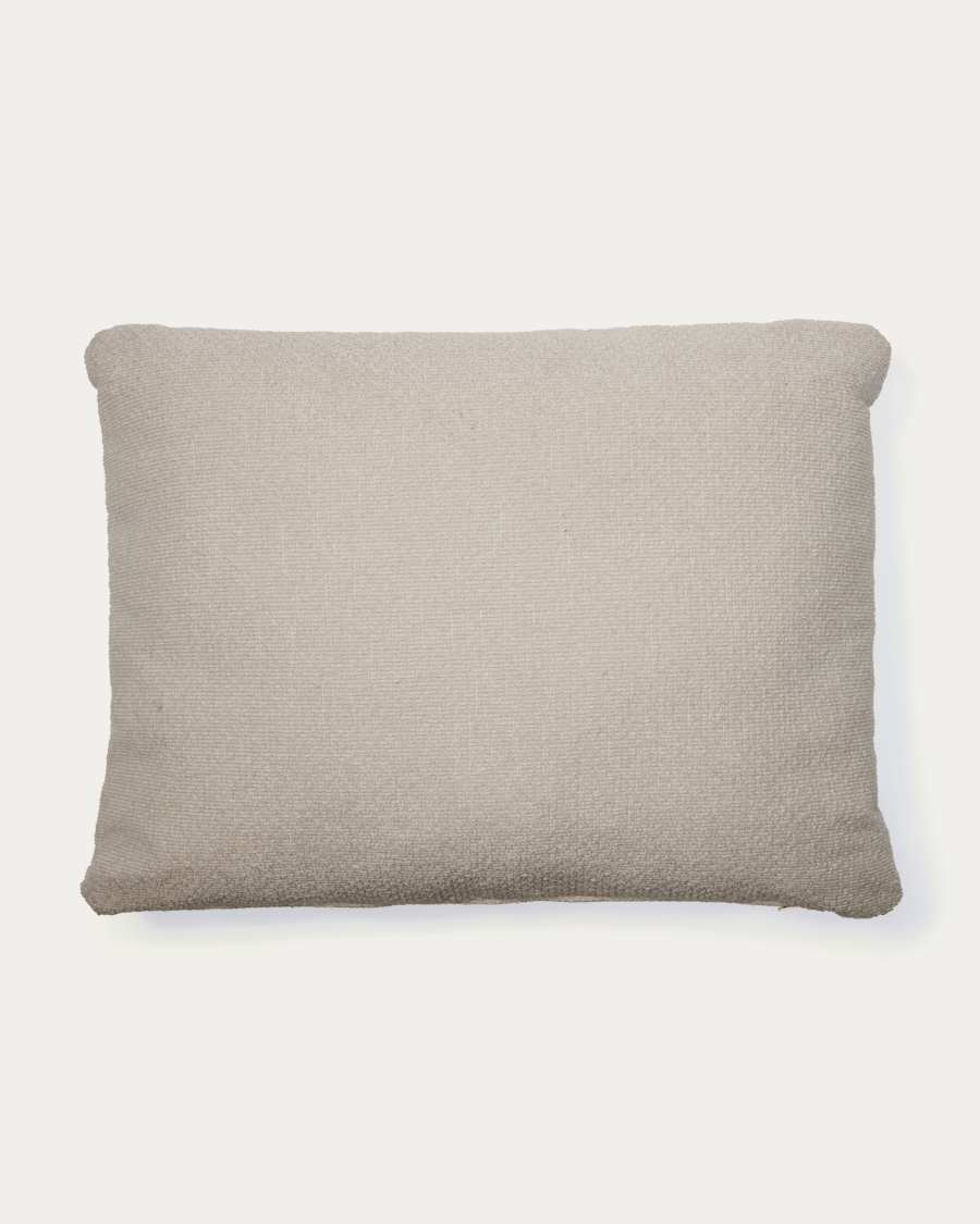 Martina stone-coloured chenille cushion 47 x 36 cm