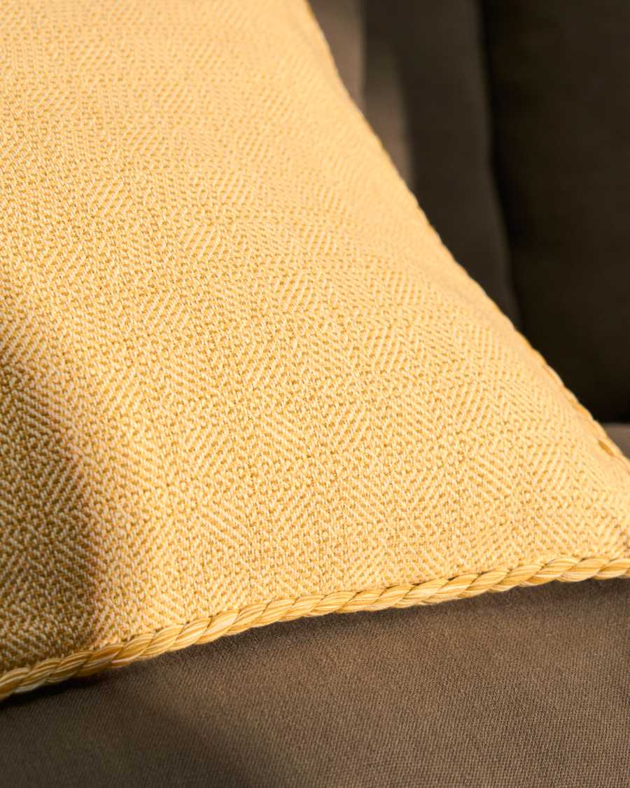 Filor cotton cushion cover with yellow weave 50 x 50cm