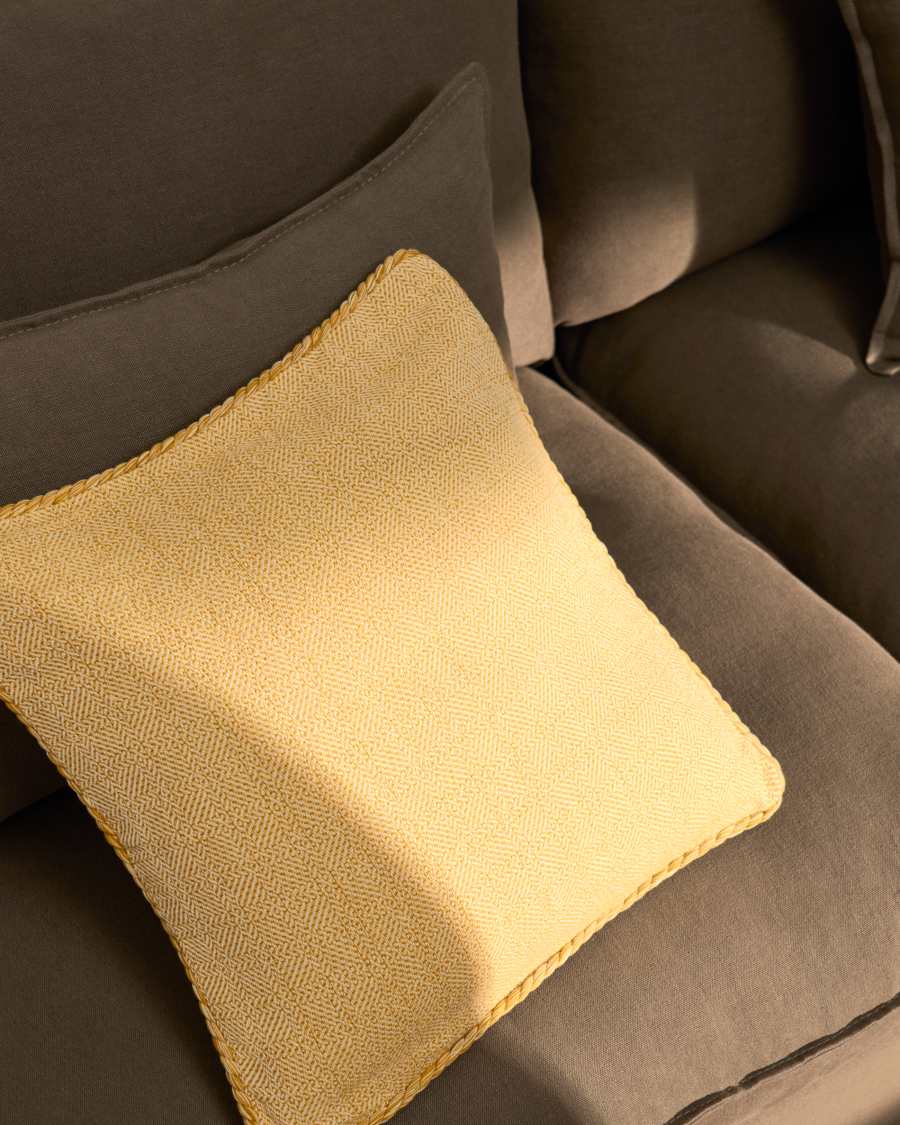 Filor cotton cushion cover with yellow weave 50 x 50cm