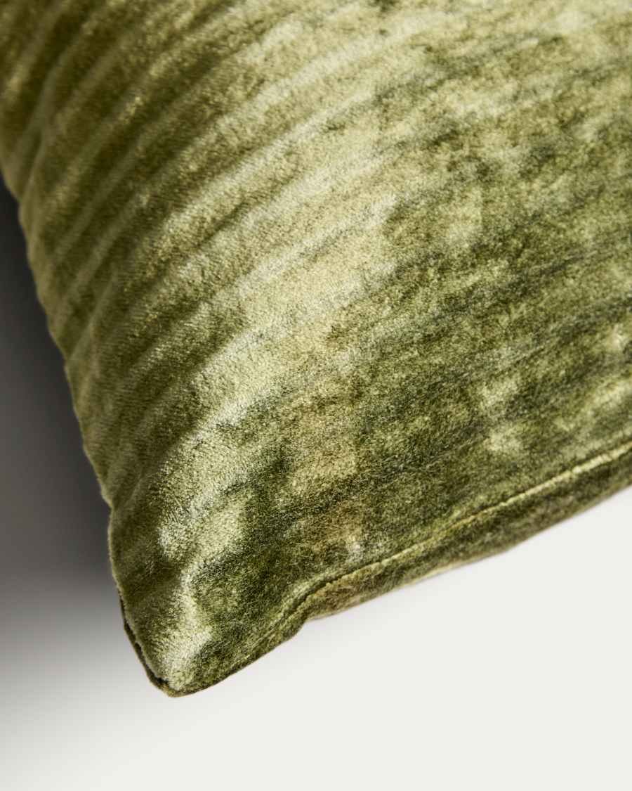 Caril 100%-cotton jacquard green velvet cushion cover 45 x 45 cm