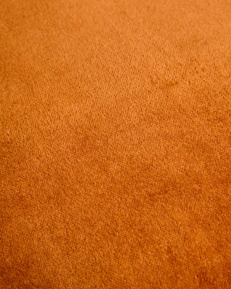 Ladira velvet cushion cover with piping and orange embroidered detailing 45 x 45 cm